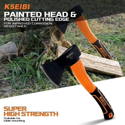 Compact Outdoor Camp Hatchet For Splitting And Kindling Wood With Forged Steel Blade Anti Slip Shock Reduction Handle