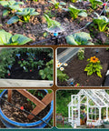 55Ft Quick Connect Drip Irrigation Kit For Lawn, Garden, And Greenhouse in use with plants and flowers, includes connectors, no tools needed