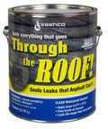 Sashco clear roof sealant can, seals leaks like a champ, ultra elastic roof patch caulk for shingles and valleys, 1 gallon size.
