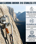 25KN Marine Grade 316 Stainless Steel Climbing Bolt Hangers And Anchor Plates for top rope use on rock face.