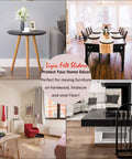 Collage of furniture on hardwood and vinyl floors with 4 Inch Square Felt Sliders For Hard Floors, Heavy Duty Reusable Furniture Movers