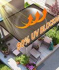 Overhead view of 90 Percent Sun Shade Cloth For Patio And Backyard 10x10 Ft Pergola Shade Cover With Grommets installed on a patio.