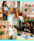Beginner Crochet Kit 6 Piece Amigurumi Animal Family Starter Set With Step By Step Video Tutorials And Forty Percent Extra Yarn displayed
