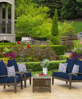 Deep Seat Outdoor Cushion Set 22 By 24 Inches Weatherproof Rainproof Fade Resistant Sapphire Blue Leala For Patio Chairs And Sofas
