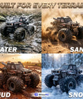 Amphibious Remote Control Car With All Terrain Four Wheel Drive Monster RC Truck Waterproof Vehicle For Pool And Mud on various terrains