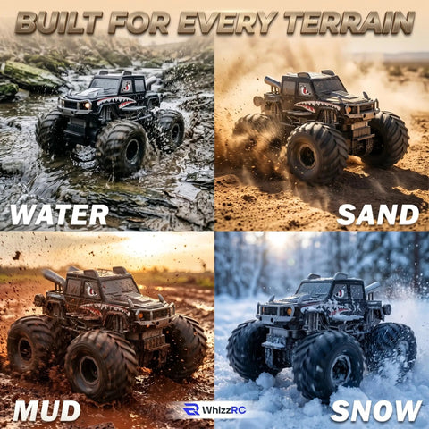 Amphibious Remote Control Car With All Terrain Four Wheel Drive Monster RC Truck Waterproof Vehicle For Pool And Mud on various terrains