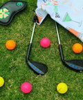 Full Face Forged Golf Wedge Set And Individual Wedges 50 52 54 56 58 60 Stainless Steel Milled Right Hand 60 Degree Forgiveness Wedges on grass with colorful golf balls, showcasing black club heads and full-face groove design.