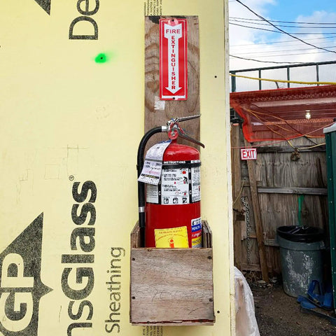 Osha Compliant Fire Extinguisher Required Sign Two Pack Indoor Outdoor Construction Site Ready Weather Resistant Safety Label Heavy Duty Durable Plastic Bright Red And White Legend No Sweat Pre Drilled Mount 12 By 4 Inches