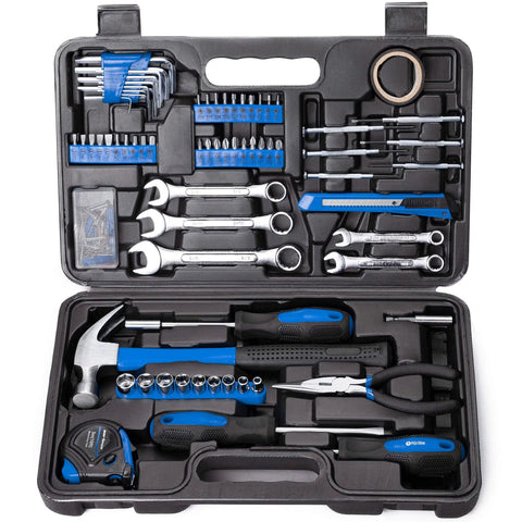 Open view of Must Have 148 Piece Automotive And Household Tool Set In Blue Case For Home And Auto Repairs, Corrosion Resistant And Heat Treated Tools