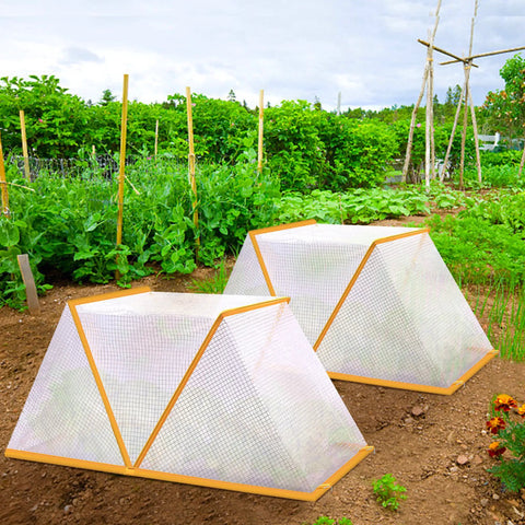 2 Pack Foldable Garden Row Cover With Net Cage Guards For Raised Beds 32 By 13 By 14 Inches Plant Protector Greenhouse Net Shields Veggies And Fruit From Animals Breathable Ventilation And Sunlight Access