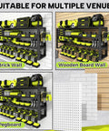 Beefy 32 Inch Heavy Duty Power Tool Organizer Wall Mount With Four Layers And Eight Drill Holders Metal Cordless Tool Storage on various walls