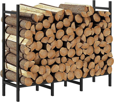 Heavy Duty Firewood Rack For Indoor And Outdoor Use Built Tough Log Holder Stand With Weather Resistant Tubular Steel Cradle