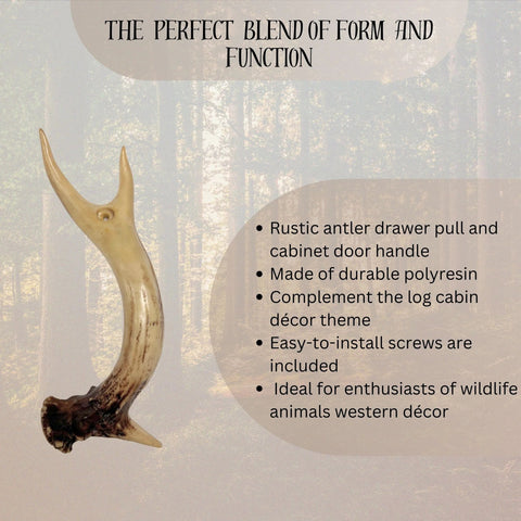 Rustic Faux Antler Cabinet Drawer Pulls Set Of 2 6 Inch Long With Screws Included Natural Finish Polyresin Handles