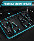 Heavy Duty Snap Ring Pliers Set Four Piece, Seven Inch Internal And External Circlip Pliers Kit with Storage Pouch