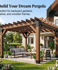 Heavy Duty Pergola Brackets Kit For 6x6 Wood Beams Four Pack 3 Way Corner Post Hardware on backyard patio pergola