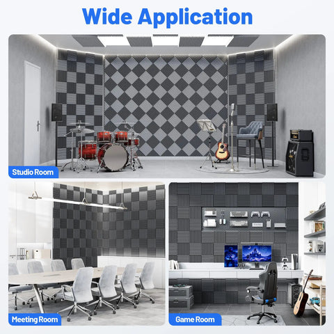 Badass Sound Proof Foam Panels Self Adhesive Acoustic Wall Tiles With High Density Build for studio, meeting room, and game room.
