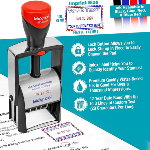 Heavy Duty Self Inking Date Stamp With Approved Phrase And Hella Tough Red Refillable Pads Built To Run Like A Champ On Busy Desks While Keeping Your Fingers Completely Dry During Heavy Use on paperwork