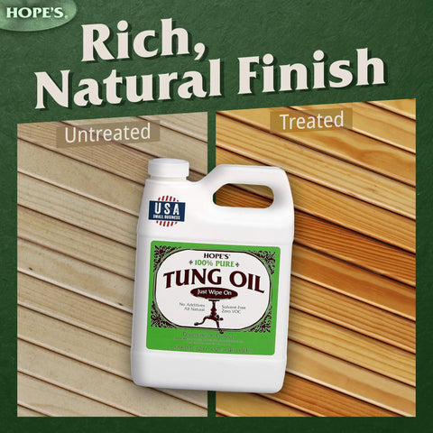 Pro Grade 100 Percent Pure Tung Oil Wood Finish That Penetrates Deep, Food Safe And Waterproof Sealer, 32 Fl Oz Bottle with wood comparison
