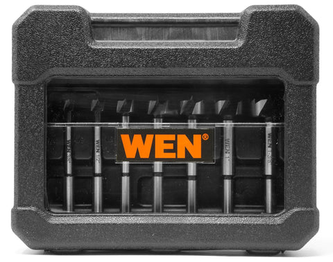 8 Piece Forstner Bit Set With Case For Clean Circle Holes Includes One Quarter Inch to One And Three Eighths Inch Bits in case