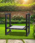 Heavy Duty 19 Inch Garden Stool And Kneeler With Upgraded Wider 1.6 Inch Cushion in a garden setting