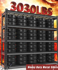 48 Inch Wide Heavy Duty Garage Shelving 5 Tier Storage Rack With Double Column Design For Maximum Stability And 3030 Lbs Load Capacity Ideal For Garage Organization And Heavy Tools Beefy Steel Construction Easy Assembly, steel tire rack