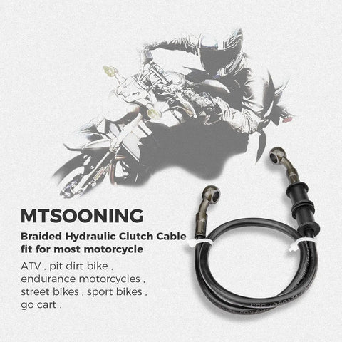 Braided Stainless Steel Motorcycle Brake Line 60cm 23.6in Hydraulic Clutch Oil Pipe Replacement For ATV Dirt Bike Pit Bike