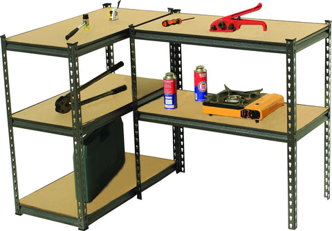 Heavy Duty Five Tier Black Steel Storage Rack Featuring Hella Sturdy Boltless Shelves And Rock Solid Adjustable Frames For A Truly Smooth DIY Setup That Delivers Major Bang For The Buck While Organizing Your Space Like A Boss