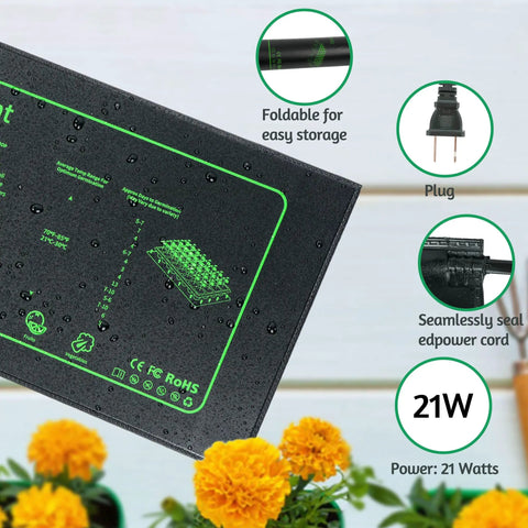 Seedling Heat Mat For Seed Starting 10 By 20.75 Inch Waterproof Heating Pad For Indoor Plants Germination 2 Pack Hot Start For Fast Even Germination