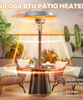 50000 BTU Outdoor Patio Heater With Round Table Design Premium 304 Stainless Steel Burner for Garden Use