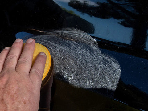 Applying Scratch-X Car Scratch Remover For Fine Scratches And Blemishes Quick Fix Restores Clarity On Glossy Exterior Paint