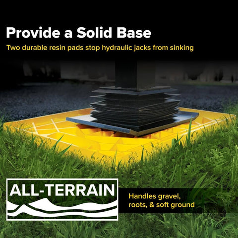 Interlocking Stabilizer Jack Pads for Camper and RV With Storage Strap and Built In Handle, 14 X 12 Inches, 2 Pack
