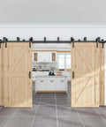 Rustic Barn Door Handles Set Of 2 Black Painted Solid Steel Gate Pulls Comfortable And Handy Heavy Duty Hardware for wooden doors.