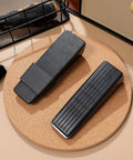 Top view of Four Pack Built Tough Heavy Duty Door Stoppers Zinc Alloy Wall Protector With Non Slip Surface Wedge For Home And Office Use