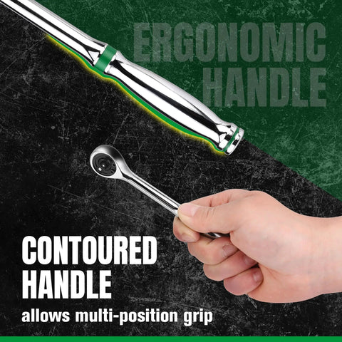 1/4 Inch Drive Ratchet Handle With 216-Position 6-Pawl Quick Release And Crv Steel Construction For Tight Spots Offering Hella Smooth Action And Pro-Level Torque Strength Plus A Slim Body That Sneaks Into Tight Corners Like A Champ