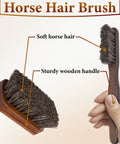 Dope Leather Brush For Car Detailing With Horsehair Bristles And Wood Handle, showing soft horsehair and sturdy wooden handle