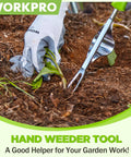 Weed Puller Tool With Metal Leverage Base And V Shaped Fork For Easy Weed Removal And Deep Root Digging in soil