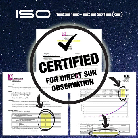 AAS Approved 2024 Solar Eclipse Glasses Made In The USA By NASA Approved Manufacturer For Direct Sun Viewing certification documents