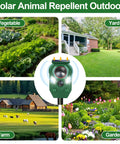 Outdoor Ultrasonic Animal Deterrent With PIR Sensor And Flashing Light Motion Activated Solar Powered Critter Repellent For Cat Deer Squirrel Raccoon Rabbit Skunk And Dog Yard Protection IP65 Waterproof 1 Pack in garden, yard, farm, and vegetable bed
