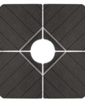 Heavy Duty 4 Piece Patio Umbrella Base Weights 220 Lbs Fillable With Water Or Sand Square Base shown assembled, top view