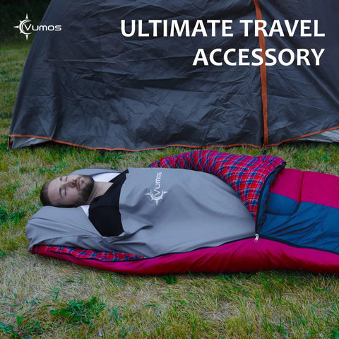 Silk Like Sleeping Bag Liner And Camping Sheet With Full Length Zipper For Travel Must Have 85 Inch Long 33 Inch Wide Gray Cozy