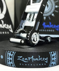 Infinity Slackline Kit With 100 Foot Longline, Ergo Ratchet, and Tree Protectors showcasing ratchet mechanism and design.
