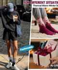 Womens Merino Wool Hiking Socks For Cold Weather Thermal Warm Crew Socks With Cushioned Comfort Cozy Fit 5 Pair Gift Set