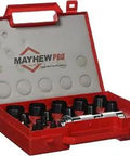 Pro-Grade Hollow Punch Set, 16 Piece Kit For Leather, Cloth, Vinyl And Light Sheet Metal Gaskets, shown in red case