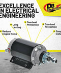 New Replacement Starter For OMC Evinrude Johnson Outboard 50 60 65 70 75 HP 1969-1997, highlighting features like overload protection