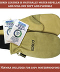 Heat Keep Thermal Lining Premium Pigskin Leather Mitts For Cold Weather Work with Nikwax waterproofing packets
