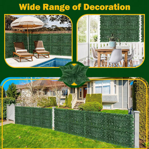 Dense Leaf Ivy Privacy Fence Screen 120x40 Inches No Gap Faux Ivy Wall Panel for patio, indoor, and outdoor decor