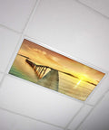 2x4 Fluorescent Light Covers For Classroom Ceiling Fixtures Beach Vibe 4 Pack, 22.38 Inches By 46.5 Inches, sunset pier design.