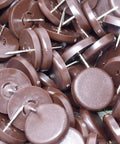 Hella Durable Plastic Furniture Sliders With Nails For Hardwood Floors Round Brown Anti Scratch Glide No Sweat Setup Pack Of One Hundred Solid Long Lasting Quality on wood surface.
