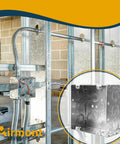 Sturdy 4-11/16 Inch Square Electrical Box Set, Welded Metal Junction Box With Raised Ground, installed in metal framing