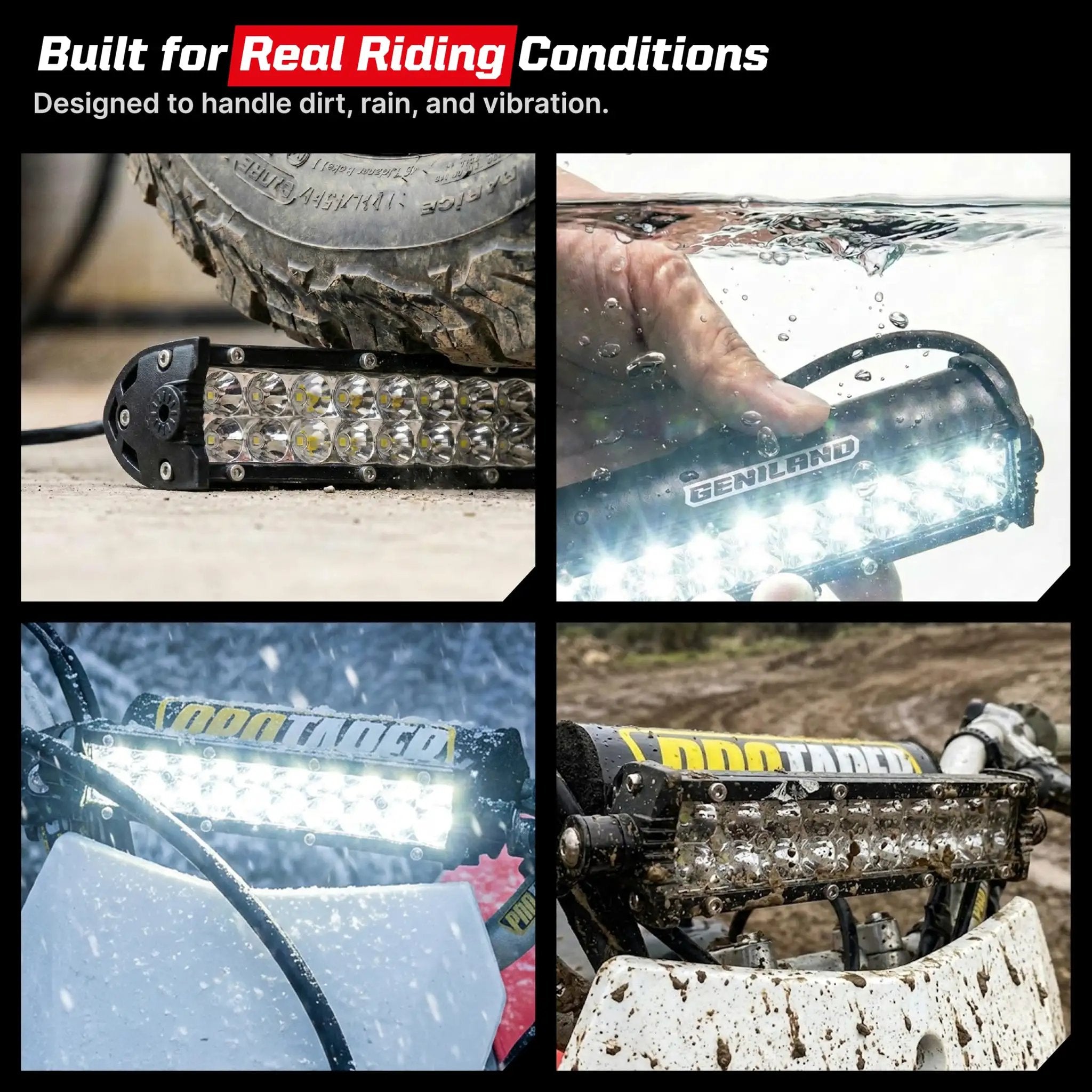 Dirt Bike Light Bar Seven Eighths Battery Powered ✓